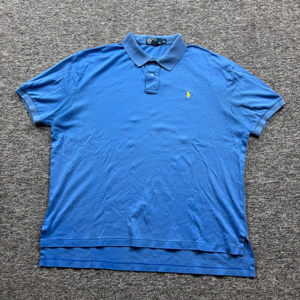 Vintage 2000s Polo Ralph Lauren Embroidered Pony Blue Polo Shirt Size XL